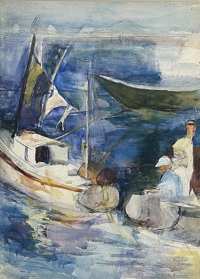 Margery Austen  Ryerson, Fishermen, Provincetown, c. 1915
Watercolor on Paper, 18 1/2 x 13 1/2 in.
RYE002