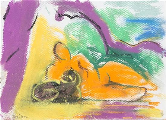 Paul Resika, Woman Cat Tree, 2004
Pastel on paper, 8 1/2 x 11 in.
RES003