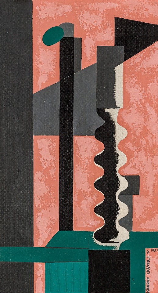 Konrad Cramer, Interiors, 1957
Oil on board, 35 3/4 x 19 3/4 in.
CRA001
