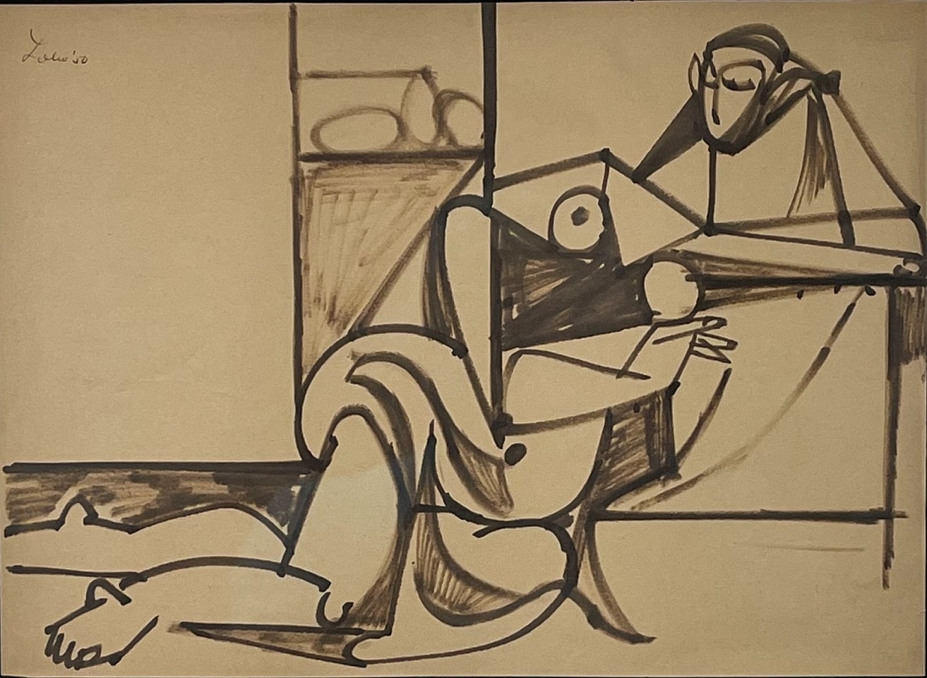 Michael Loew, Nude No. 22, 1950
India Ink on Paper, 9 x 12 1/2 in.
LOE005