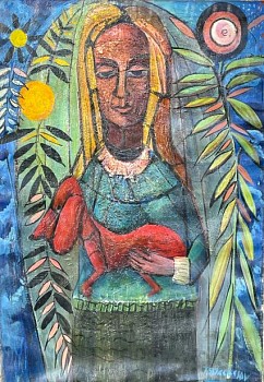 Nahum Tschacbasov -&nbsp;Woman with the Red Dog, c. 1947