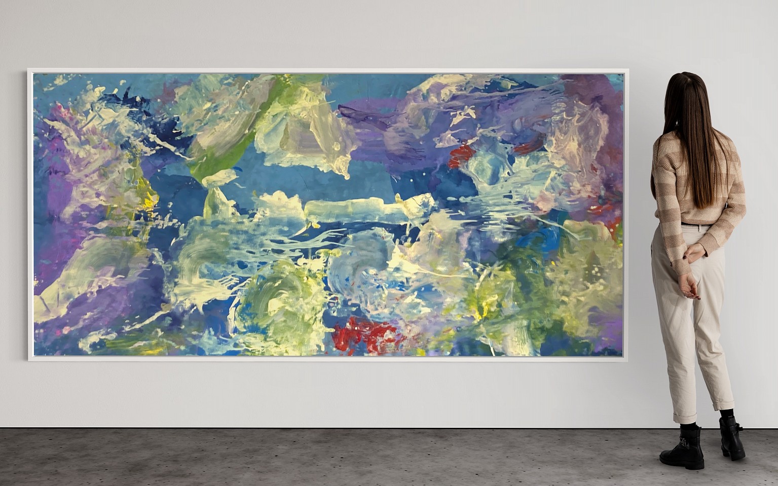 Suzanne  LaFleur, The Great Blue, 2022
Acrylic on canvas, 56 x 117 in.
LAF002