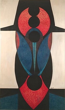 Seymour Fogel, United, Red and Black Keyhole, ND
Mixed media on paper, 54 x 28 in.
FOG010