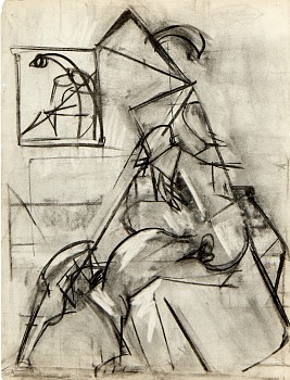Margaret Trumbull Jennings -&nbsp;Untitled, Cubist Woman in the Mirror, c. 1935