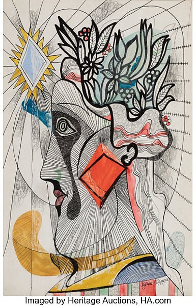 Byron  Browne, Untitled, 1937
Ink Pencil Watercolor on paper laid to board, 22 x 14 in.
BROW002