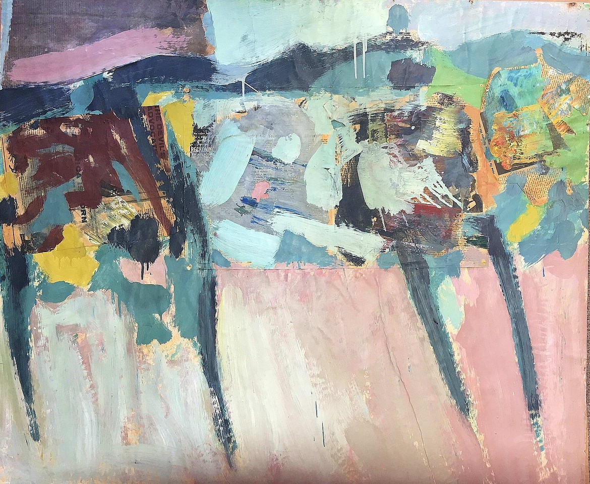 Melville  Price, Untitled, 1958
Mixed media collage and oil laid to board, 35 x 42 in.
Abstract Expressionism
PRIC007