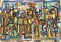Irving George Lehman, Figures in the City
c. 1935, Mixed media on paper