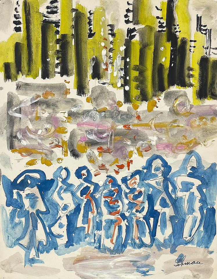 Irving George Lehman, Figures in the City, c. 1935
Mixed media on paper, 20 x 16 in.
LEHM002