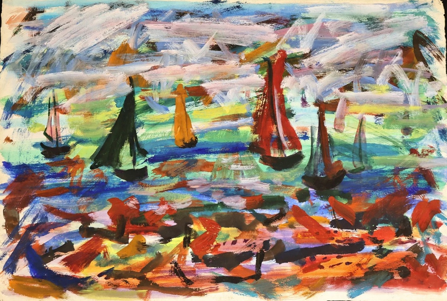 Irving George Lehman, Untitled, Sailing, c. 1935
Mixed media on paper, 15 x 22 1/4 in.
LEHM006